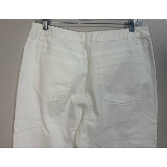 Talbots White Stretch Crop Jeans Petite Size 12 - Picture 7 of 7
